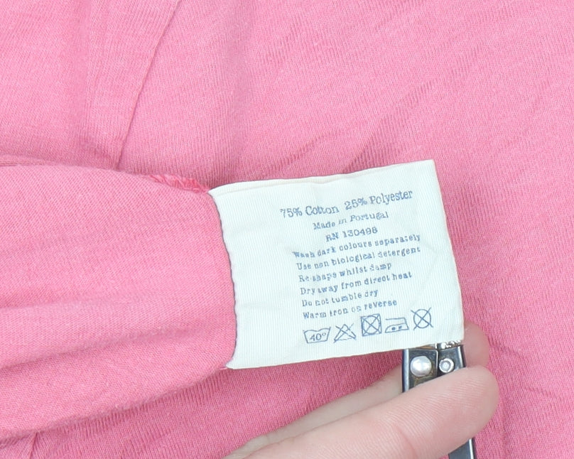 Jack Wills Women's Pink Crew Neck Short Sleeve T-Shirt Size L