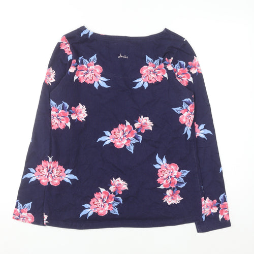 Joules Womens Blue Floral Cotton Long Sleeve T-Shirt Size 10