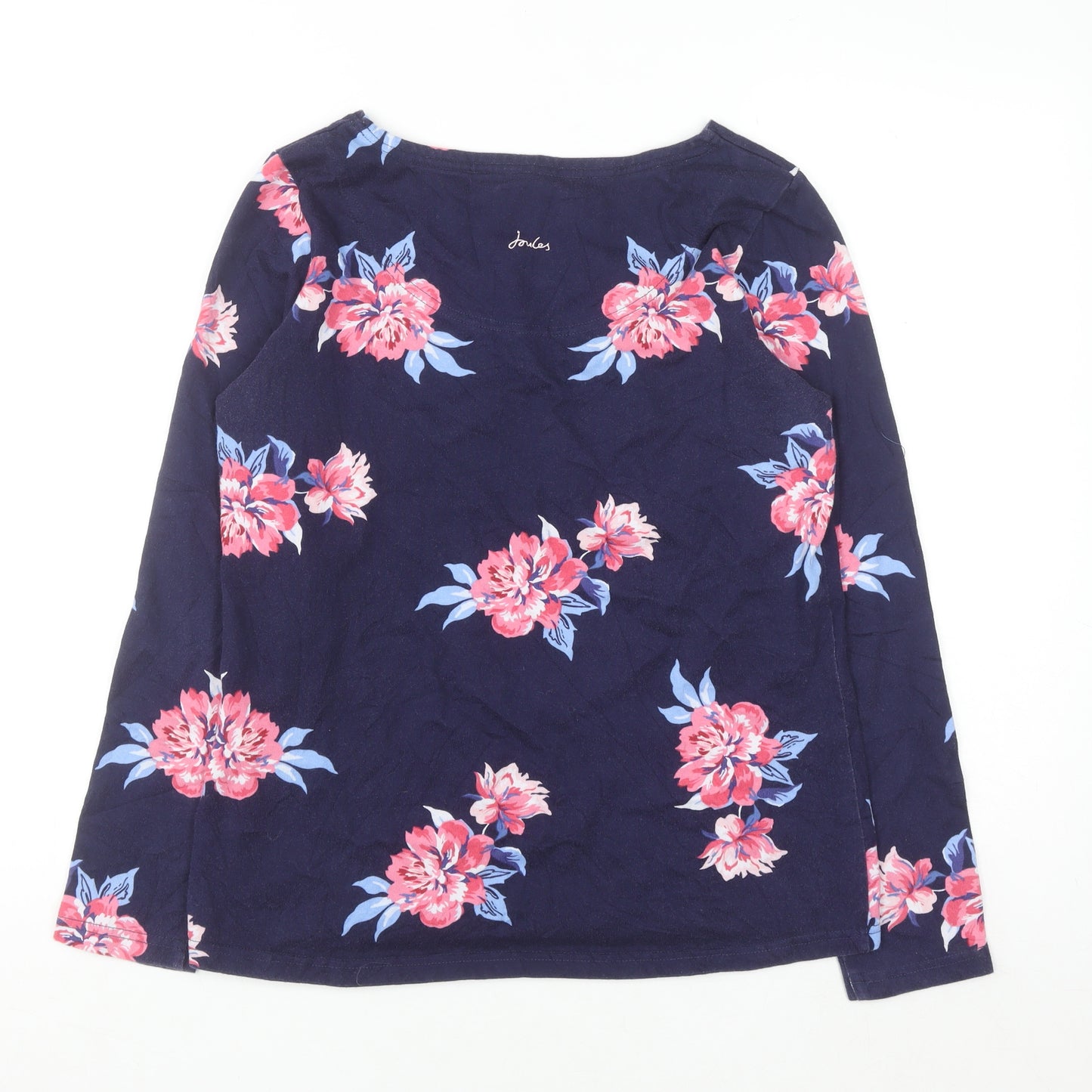 Joules Womens Blue Floral Cotton Long Sleeve T-Shirt Size 10