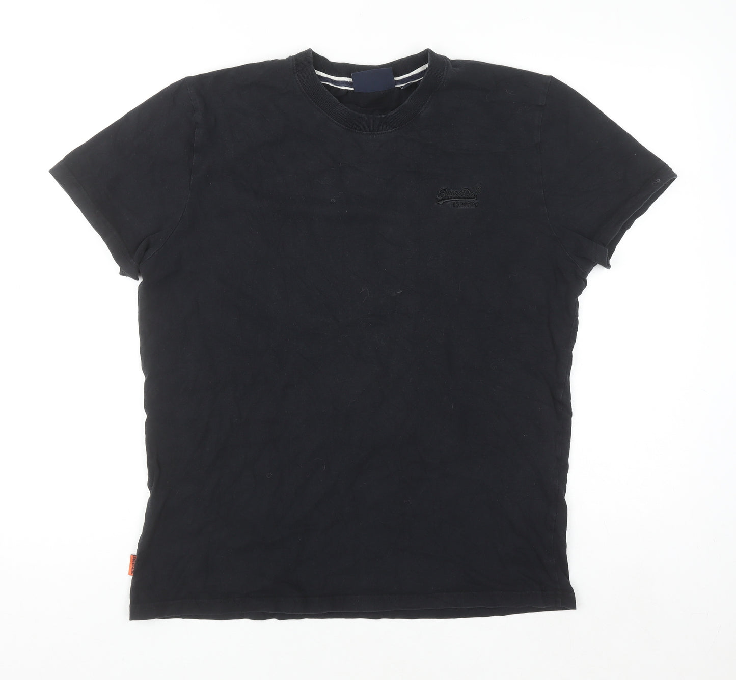 Superdry Men's Black XL Crew Neck Cotton T-Shirt