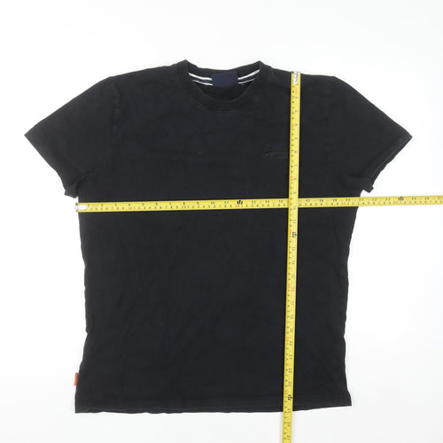 Superdry Men's Black XL Crew Neck Cotton T-Shirt