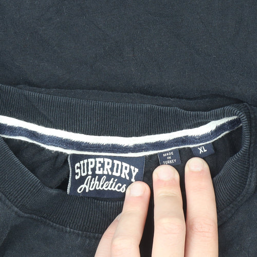 Superdry Men's Black XL Crew Neck Cotton T-Shirt