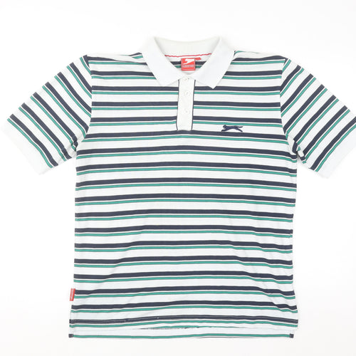 Slazenger Men’s Multicoloured Striped Polo Shirt M Regular Fit