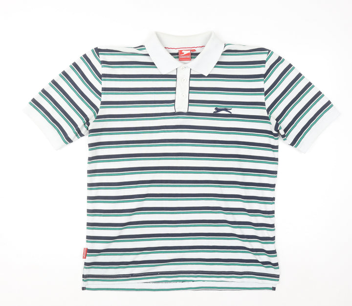 Slazenger Men’s Multicoloured Striped Polo Shirt M Regular Fit