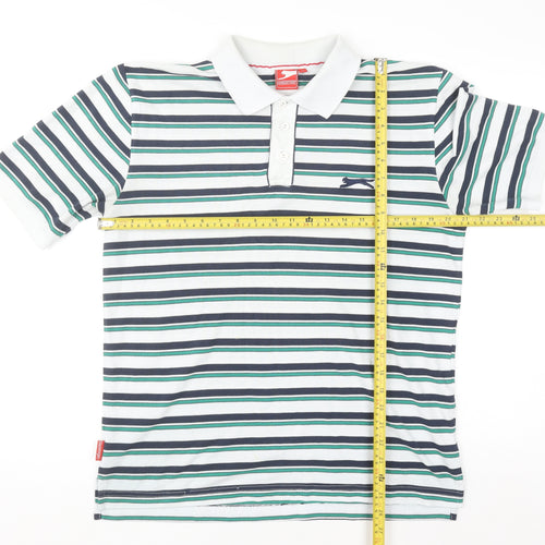 Slazenger Men’s Multicoloured Striped Polo Shirt M Regular Fit