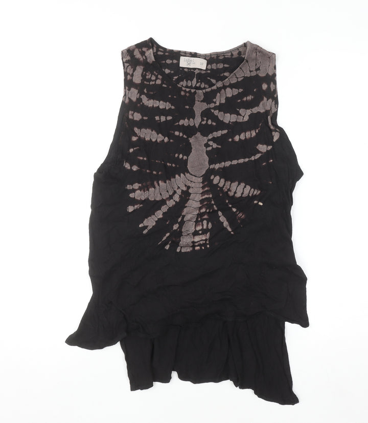 Label Lab Womens Black Tie Dye Sleeveless Camisole Top Size 12