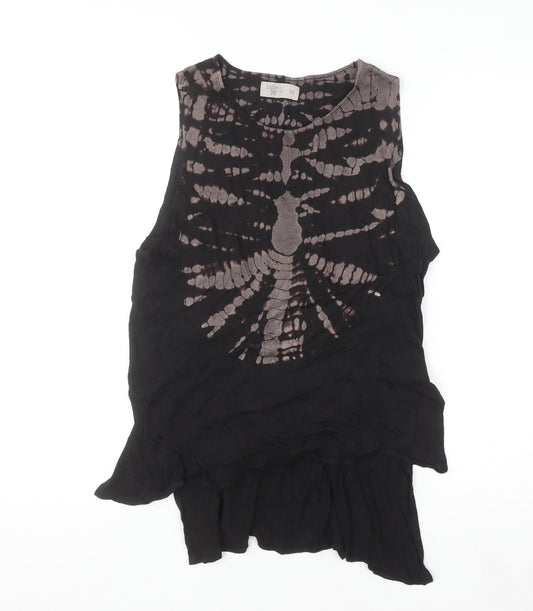Label Lab Womens Black Tie Dye Sleeveless Camisole Top Size 12