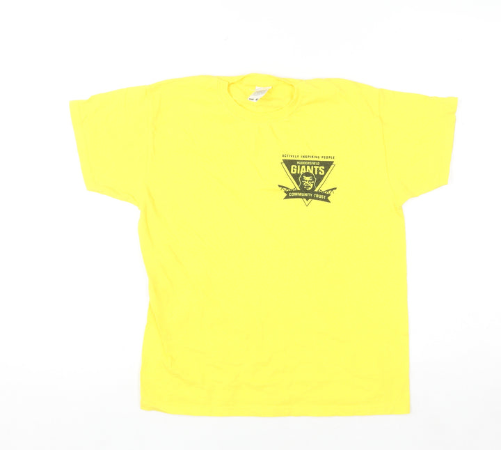 Fruit of the Loom Girls Yellow Huddersfield Giants Cotton T-Shirt 9-11 Years