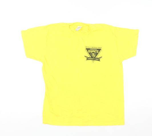 Fruit of the Loom Girls Yellow Huddersfield Giants Cotton T-Shirt 9-11 Years