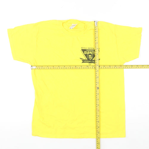 Fruit of the Loom Girls Yellow Huddersfield Giants Cotton T-Shirt 9-11 Years