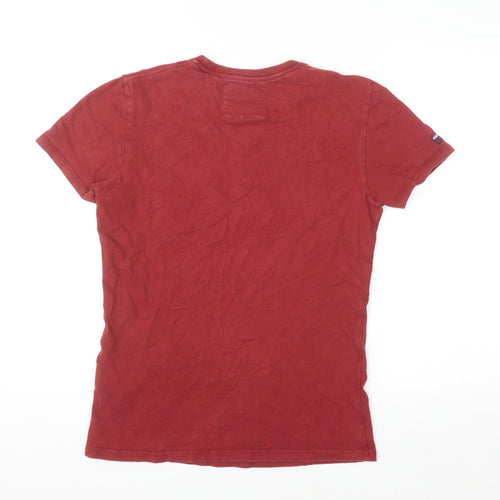 Superdry Mens Red Vintage Graphic Print Cotton T-Shirt Size S