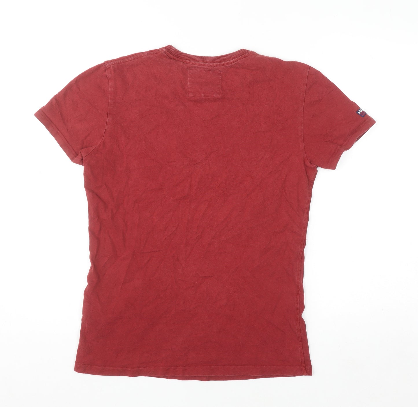 Superdry Mens Red Vintage Graphic Print Cotton T-Shirt Size S