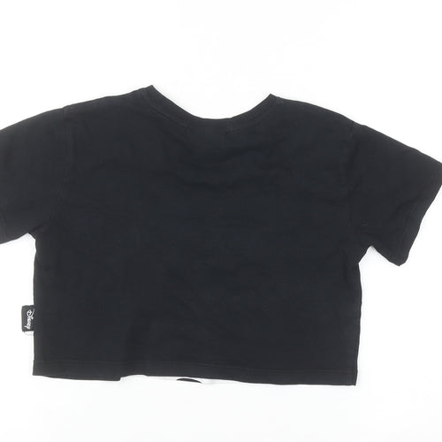 George Girls Black Minnie Mouse Cropped T-Shirt 6-7 Years