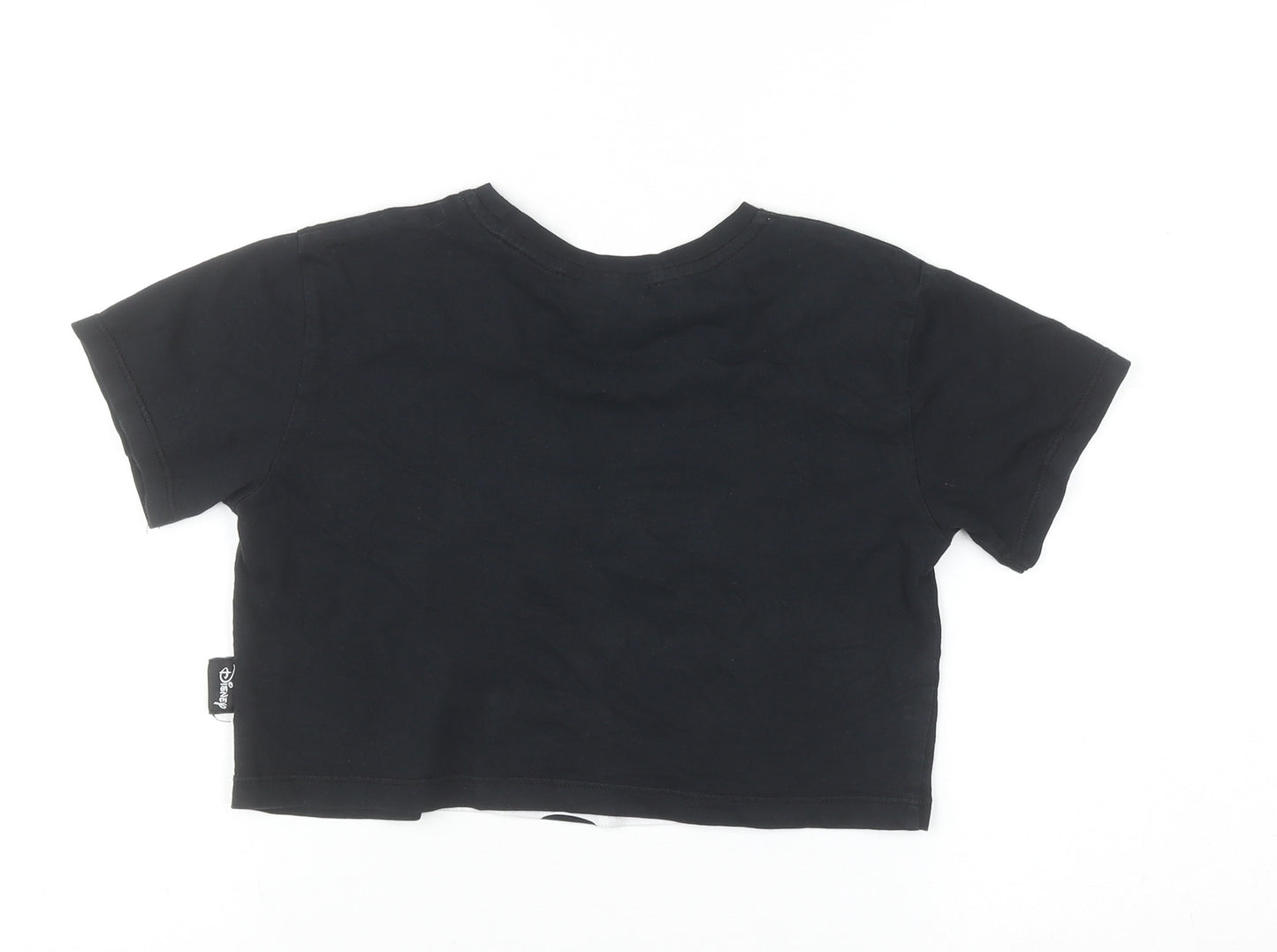George Girls Black Minnie Mouse Cropped T-Shirt 6-7 Years