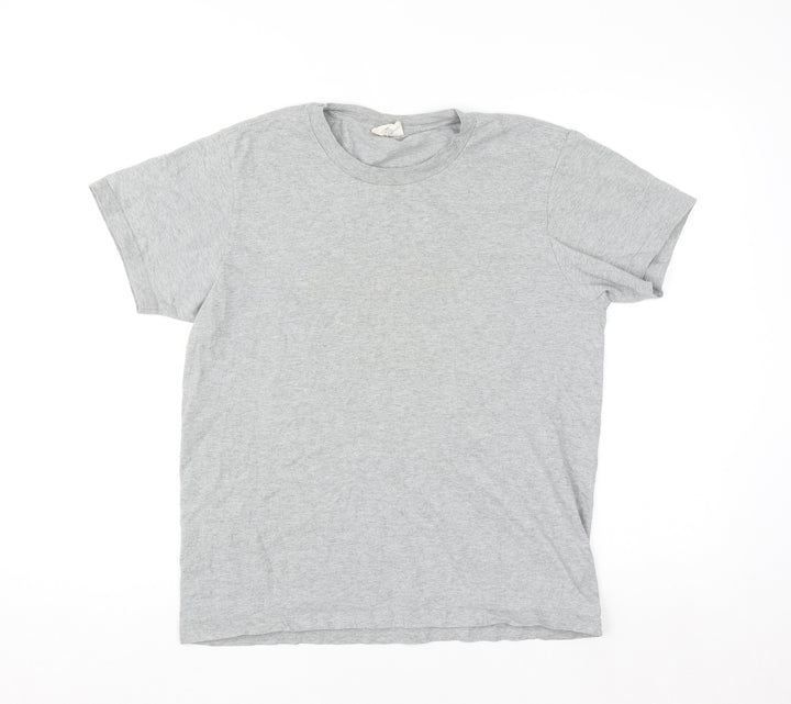 Calvin Klein Men's Grey Cotton Crew Neck Short Sleeve T-Shirt S