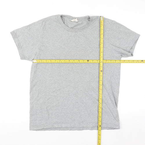 Calvin Klein Men's Grey Cotton Crew Neck Short Sleeve T-Shirt S