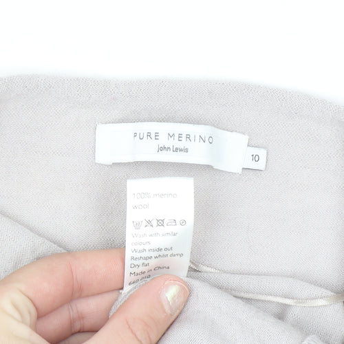 John Lewis Women Beige 10 Merino Wool Cowl Neck Jumper