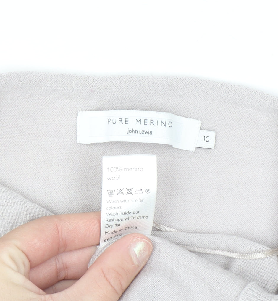 John Lewis Women Beige 10 Merino Wool Cowl Neck Jumper