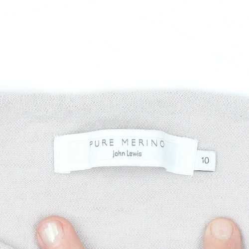 John Lewis Women Beige 10 Merino Wool Cowl Neck Jumper