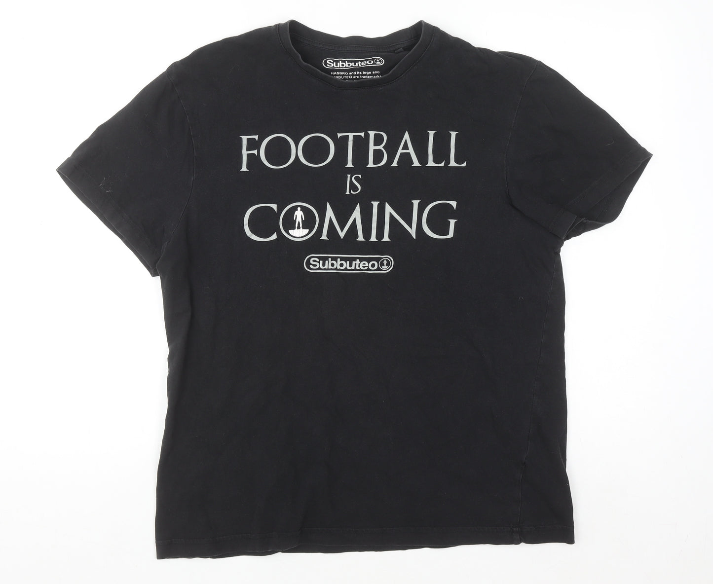 Tu Subbuteo Men's Black L Graphic Football Sports T-Shirt