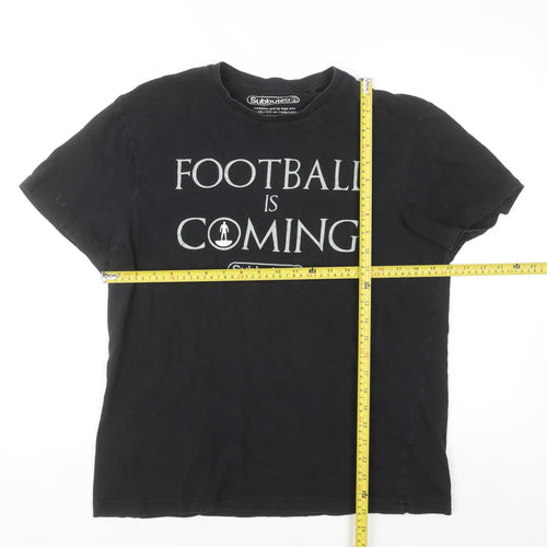 Tu Subbuteo Men's Black L Graphic Football Sports T-Shirt