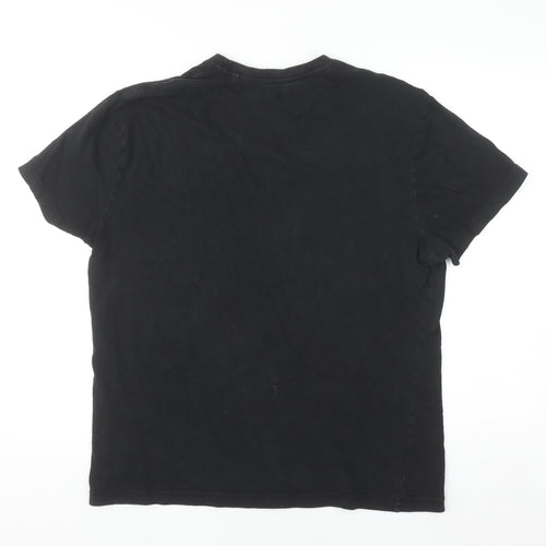 Tu Subbuteo Men's Black L Graphic Football Sports T-Shirt