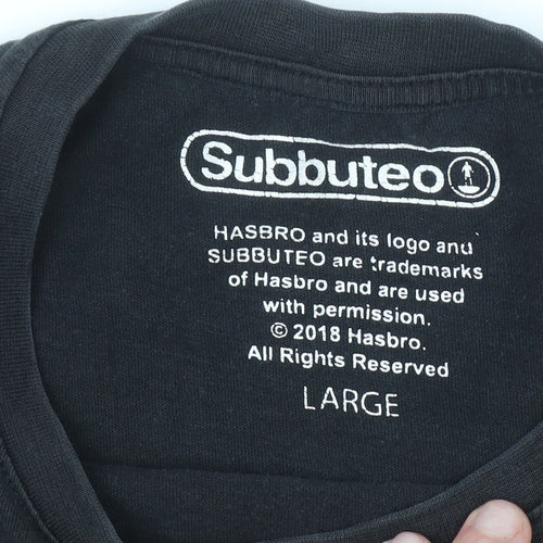 Tu Subbuteo Men's Black L Graphic Football Sports T-Shirt