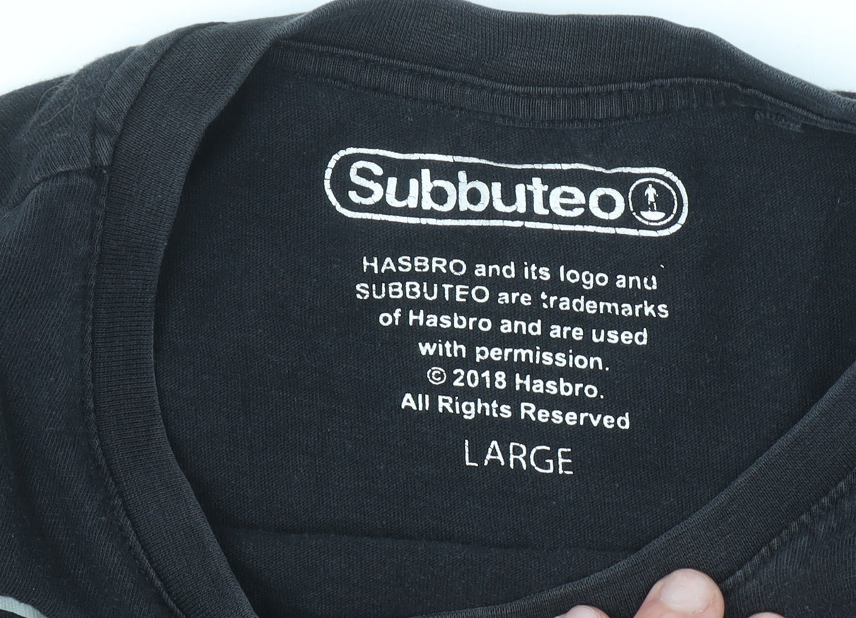 Tu Subbuteo Men's Black L Graphic Football Sports T-Shirt
