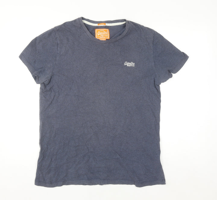 Superdry Men's Blue Vintage Orange Label T-Shirt Size L