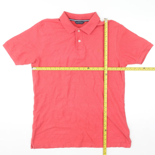 Marks and Spencer Blue Harbour Men’s Red Cotton Polo Shirt Medium