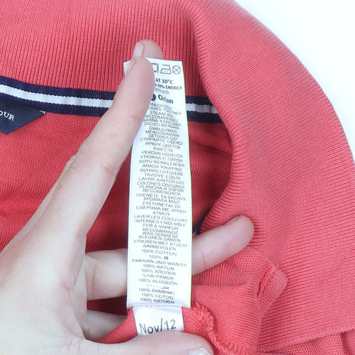 Marks and Spencer Blue Harbour Men’s Red Cotton Polo Shirt Medium