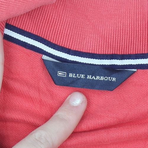 Marks and Spencer Blue Harbour Men’s Red Cotton Polo Shirt Medium