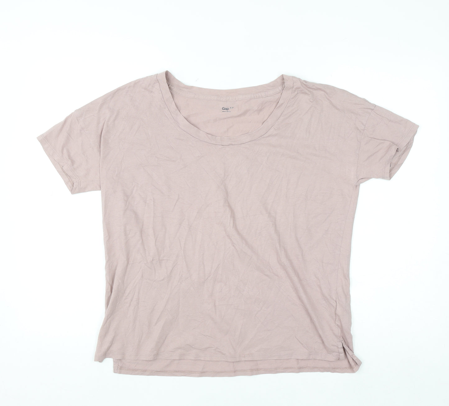 Gap Women's Beige Cotton Short Sleeve Basic T-Shirt S
