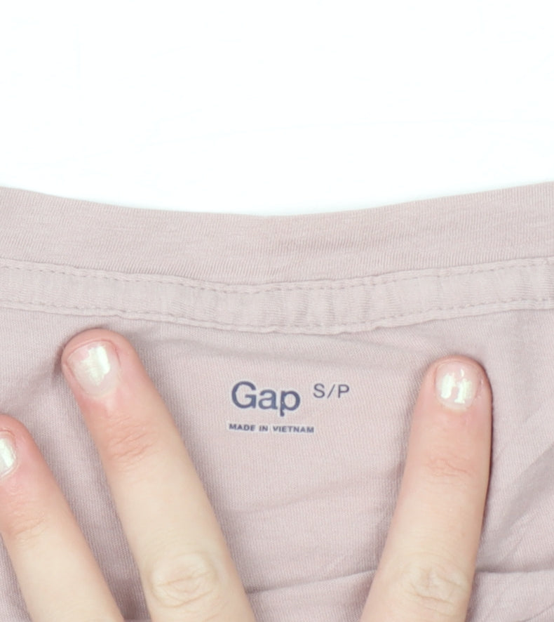 Gap Women's Beige Cotton Short Sleeve Basic T-Shirt S