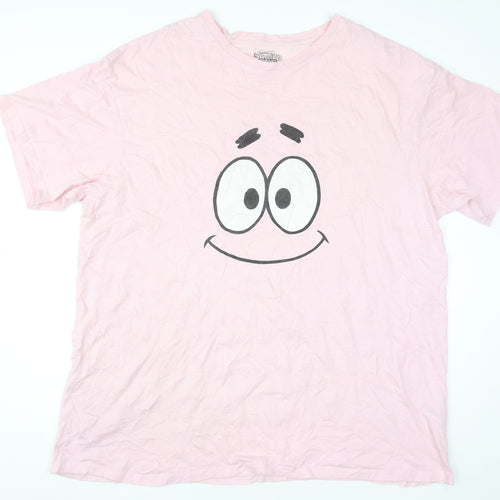 Nickelodeon Women's Pink Patrick Star T-Shirt XL Casual Cotton