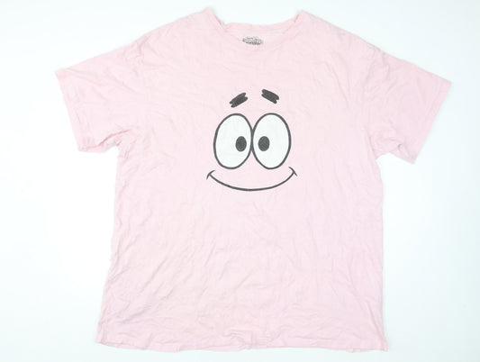 Nickelodeon Women's Pink Patrick Star T-Shirt XL Casual Cotton
