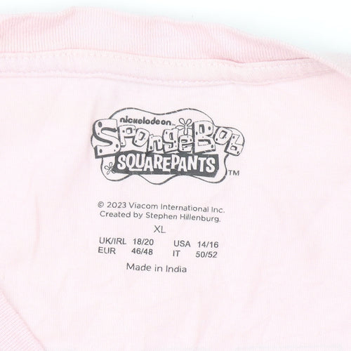 Nickelodeon Women's Pink Patrick Star T-Shirt XL Casual Cotton