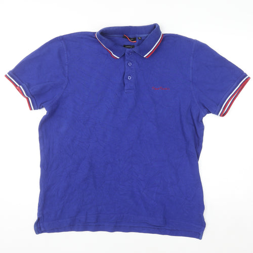 Pierre Cardin Men's Blue XL Regular Fit Cotton Polo Shirt