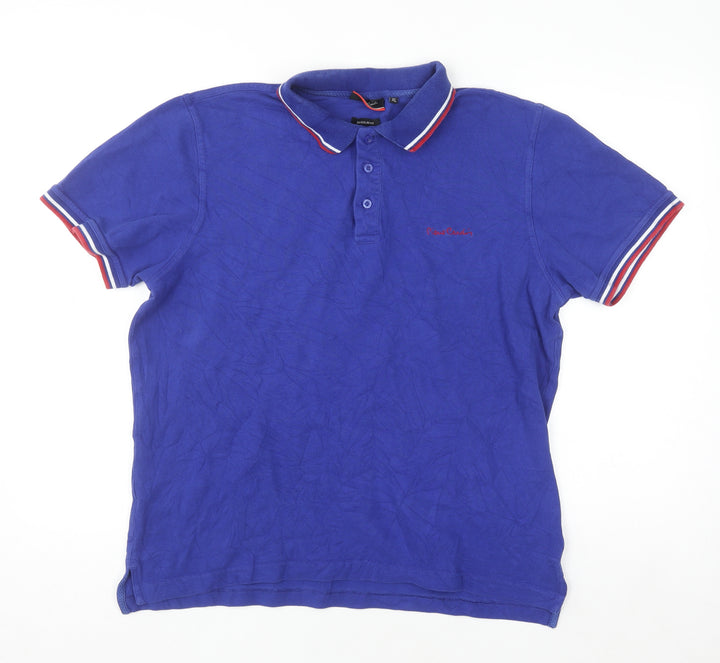 Pierre Cardin Men's Blue XL Regular Fit Cotton Polo Shirt