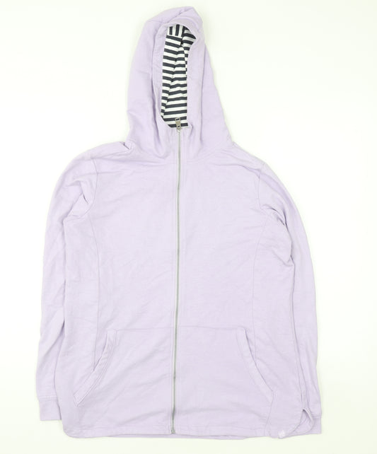 Regatta Great Outdoors Women's Lilac Full Zip Hoodie UK 16 Cotton Blend