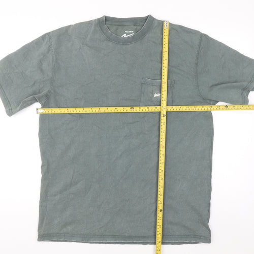 Pull & Bear Men’s Green Crew Neck Cotton Pocket T-Shirt Size M