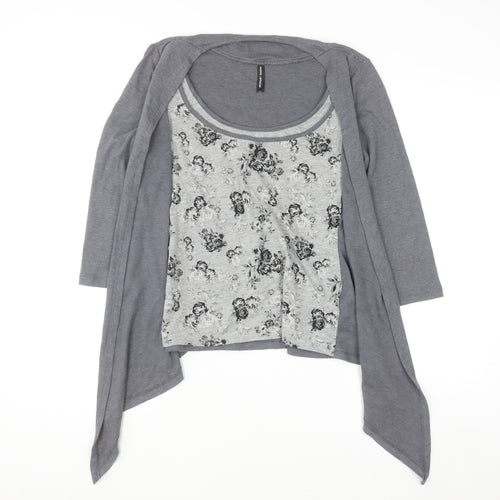 Marks and Spencer Women's Grey Floral Tunic Top Size 10