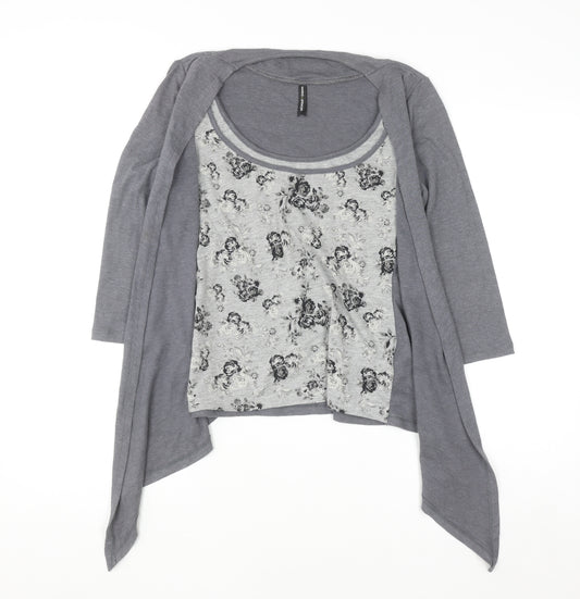 Marks and Spencer Women's Grey Floral Tunic Top Size 10