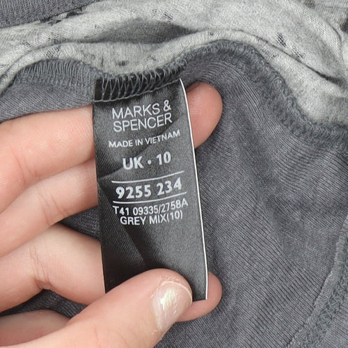Marks and Spencer Women's Grey Floral Tunic Top Size 10
