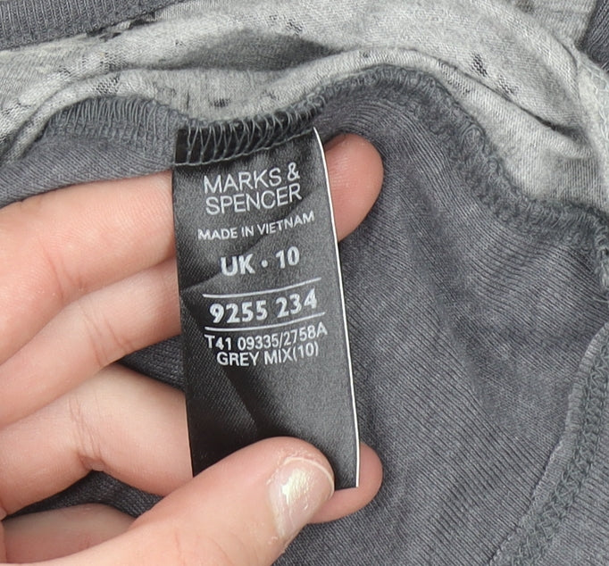 Marks and Spencer Women's Grey Floral Tunic Top Size 10
