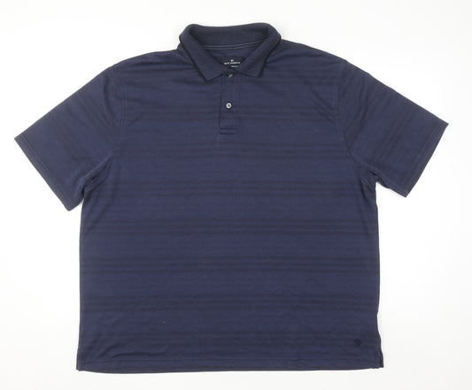 Marks and Spencer Blue Harbour Men's Navy XXL Regular Fit Polo Shirt