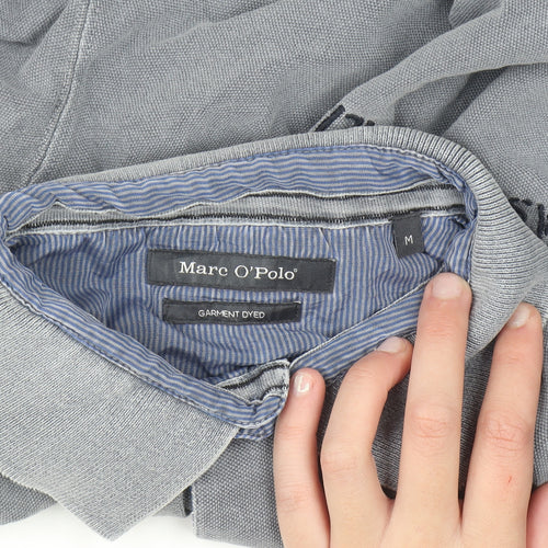 Marc O'Polo Men's Grey Nautical Embroidered Polo Shirt Size M