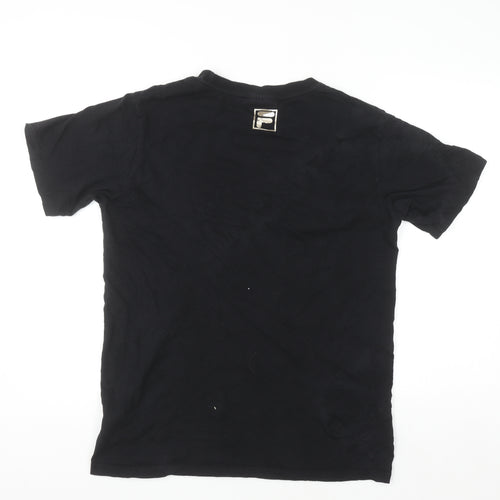 Fila Men's Black Camouflage Logo Cotton Short Sleeve T-Shirt Size S