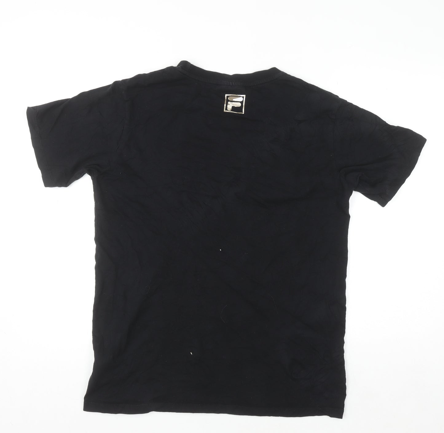 Fila Men's Black Camouflage Logo Cotton Short Sleeve T-Shirt Size S