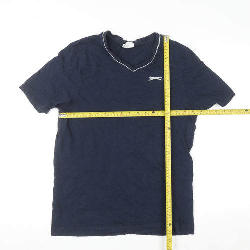 Slazenger Men's Blue V-Neck Short Sleeve Cotton T-Shirt Size S
